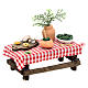 Tisch mit Utensilien für die Pestoherstellung, Krippenzubehör, neapolitanischer Stil, für 8 cm Krippe, 10x10x5 cm s3