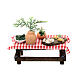 Tisch mit Utensilien für die Pestoherstellung, Krippenzubehör, neapolitanischer Stil, für 8 cm Krippe, 10x10x5 cm s5