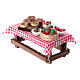 Tavolo legno 5x10x5 cm con verdure presepe napoletano 8 cm s4