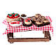 Tavolo legno 5x10x5 cm con verdure presepe napoletano 8 cm s5