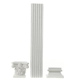 Korinthische Säule, Set 3-teilig, Krippenzubehör, neapolitanischer Stil, 30x5 cm, Gips