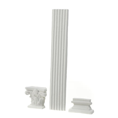 Set of 3 Corinthian column pieces 30x5 cm plaster to color Neapolitan nativity scene 2