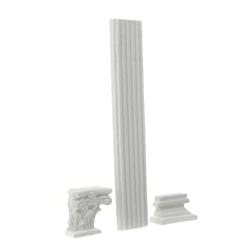 Set of 3 Corinthian column pieces 30x5 cm plaster to color Neapolitan nativity scene 3