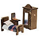 Lit armoire et table de nuit bois crèche napolitaine avec santons 6 cm s3