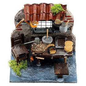 Scena 10x10x5 cm calzolaio sughero e legno presepe napoletano 8 cm