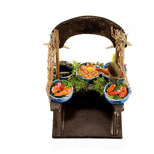 Fish stall with picture, 15x10x6 cm, for 8-10 cm Neapolitan Nativity Scene 5