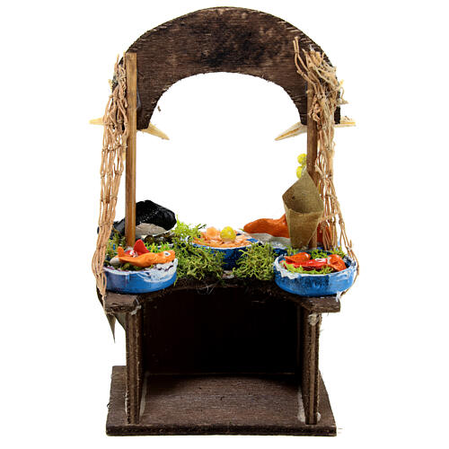 Fish stall with picture, 15x10x6 cm, for 8-10 cm Neapolitan Nativity Scene 6