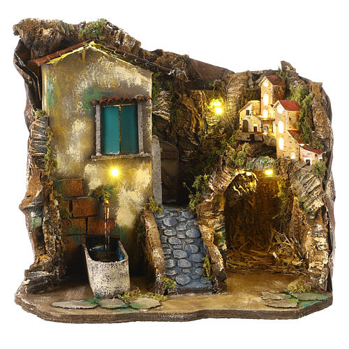 Cave with drinking fountain, 30x25x35 cm, for Neapolitan Nativity Scene of 8-10 cm 1