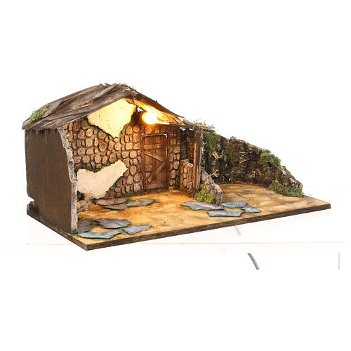 Cabane bivouac avec feu 25x45x25 cm crèche napolitaine 8-10 cm 3