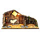 Cabana rústica com bivaque e fogo 25x45x25 cm para presépio napolitano com figuras de 8-10 cm s1
