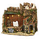 Stable with cork houses, Neapolitan nativity scene 35x40x25 cm, statues 8-10 cm s2