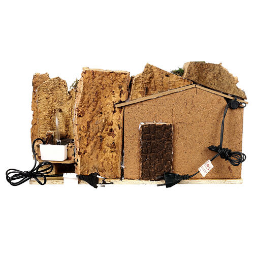 Stable with fountain 25x45x30 cm for Neapolitan Nativity Scene of 8-10 cm 4