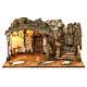 Cabaña con fuente 25x45x30 cm con castillo belén napolitano estatuas 8-10 cm s1