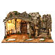 Stable with fountain 25x45x30 cm Neapolitan nativity statues 8-10 cm s1
