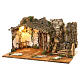 Stable with fountain 25x45x30 cm Neapolitan nativity statues 8-10 cm s2