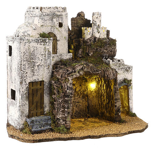 Arabic stable with castle, 35x40x30 cm, for 8-10 cm Neapolitan Nativity Scene 3