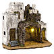 Cabaña árabe 35x40x30 cm con castillo belén napolitano estatuas 8-10 cm s3