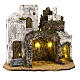 Capanna araba 35x40x30 cm con castello presepe napoletano statue 8-10 cm s1