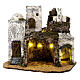 Capanna araba 35x40x30 cm con castello presepe napoletano statue 8-10 cm s2