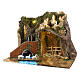 Neapolitan Nativity Scene with brook and mill, 35x45x30 cm, for 8-10 cm characters s2