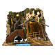 Neapolitan nativity scene stream and mill 35x45x30 cm cork statues 8-10 cm s1