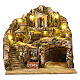 Presepe napoletano con fontana sughero 40x40x40 cm statue 8-10 cm s1