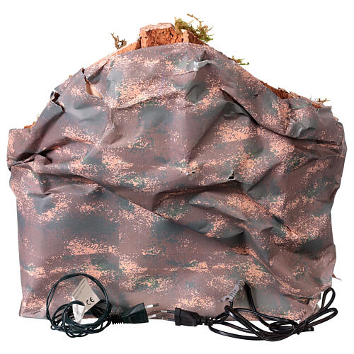 Cenário presépio napolitano com fontanário cortiça 40x40x40 cm para figuras de 8-10 cm 5