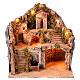 Neapolitan nativity scene with cork fountain 40x40x40 cm statues 8-10 cm s1