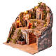 Neapolitan nativity scene with cork fountain 40x40x40 cm statues 8-10 cm s4