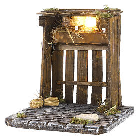 Wood shed, 20x20x20 cm for Neapolitan Nativity Scene with 8-10 cm characters