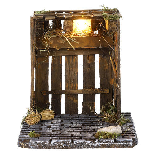 Stajenka z drewna 20x20x20 cm do szopki neapolitańskiej, do figurek 8-10 cm 1