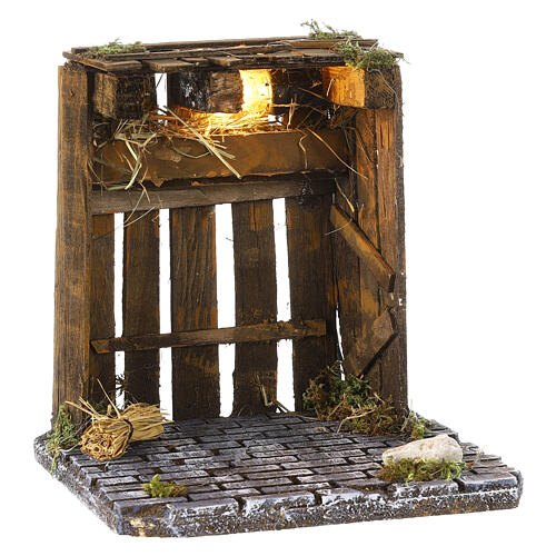 Stajenka z drewna 20x20x20 cm do szopki neapolitańskiej, do figurek 8-10 cm 3