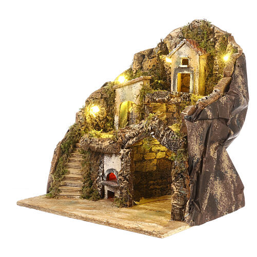Neapolitan Nativity Scene with oven, 40x40x40 cm, for 8-10 cm characters 2
