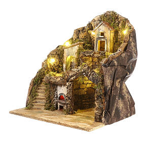 Presepe napoletano con forno 40x40x40 cm sughero statue 8-10 cm