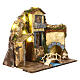 Neapolitan nativity scene with cork bridge 40x45x30 cm statues 8-10 cm s3