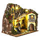 Neapolitan nativity scene with church cork 40x45x30 cm statues 8-10 cm s3