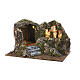 Capanna con villaggio 30x50x35 cm sughero presepe napoletano statue 8-10 cm s2