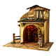 Stable with cork canopy, Neapolitan nativity scene 40x45x30 cm statues 8-10 cm s2