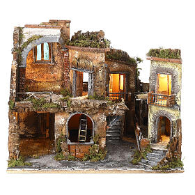 Neapolitan Nativity Scene with watermill and oven 50x60x50 cm for characters of 8-10 cm