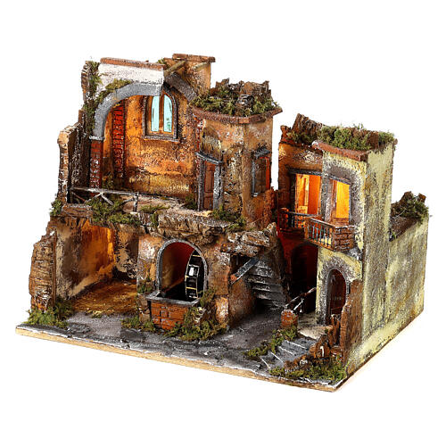 Neapolitan Nativity Scene with watermill and oven 50x60x50 cm for characters of 8-10 cm 3