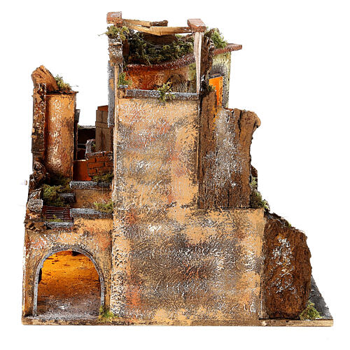 Neapolitan Nativity Scene with watermill and oven 50x60x50 cm for characters of 8-10 cm 7