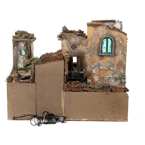 Neapolitan Nativity Scene with watermill and oven 50x60x50 cm for characters of 8-10 cm 10