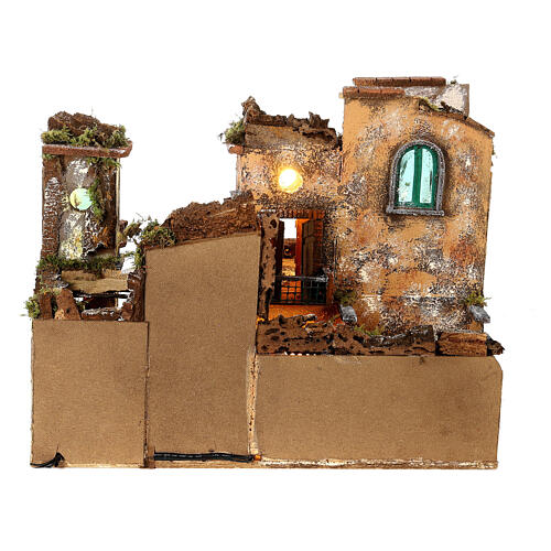 Neapolitan nativity style 1800s cork 50x60x50 cm water mill oven 8-10 cm 9