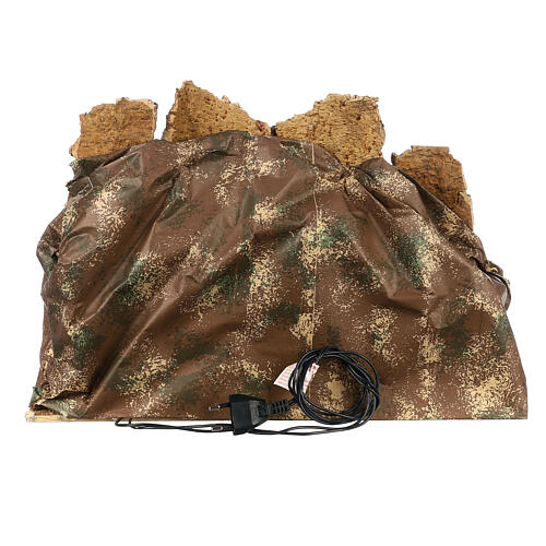 Neapolitan Nativity Scene, wood and cork, 30x45x30 cm, for 8-10 cm characters 4