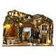 Szenerie, Bergdorf, mit Wasserrad und Grotte, neapolitanischer Stil, für 10 cm Krippe, 45x60x35 cm s1