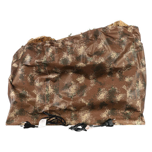 Belén napolitano 45x60x35 cm con molino estatuas 10 cm 4