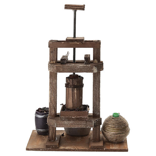 Wine press figurine 20x15x10 cm Neapolitan nativity scene 10 cm 5