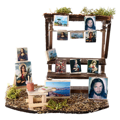 Tienda 10x15x10 cm belén napolitano 7 cm cuadros 1