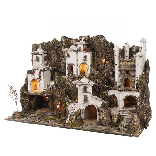 Neapolitan Nativity Scene of Arabic style with castle and fountain 55x100x40 cm for 10-12 cm characters 3