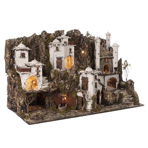 Neapolitan Nativity Scene of Arabic style with castle and fountain 55x100x40 cm for 10-12 cm characters 5